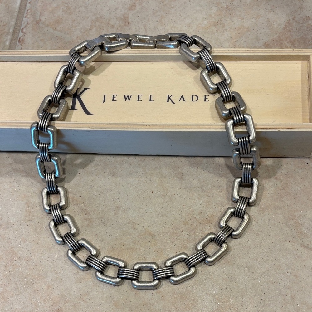 Jewel Kade Silver and Black Chain Necklace